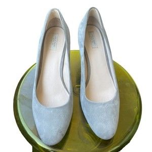 Cole Haan Suede Kitten Heels - Light gray